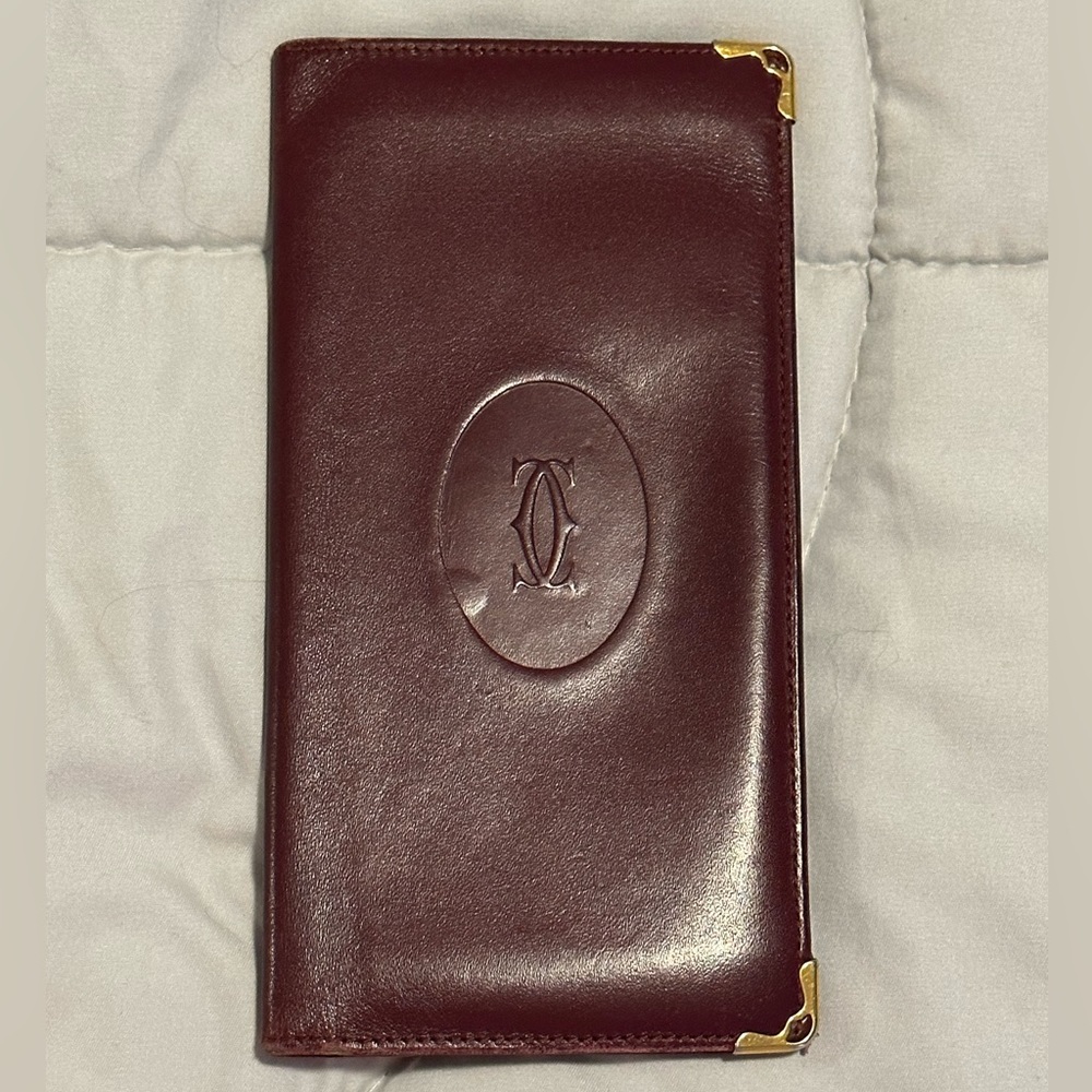 Cartier Burgundy Leather Continental Wallet